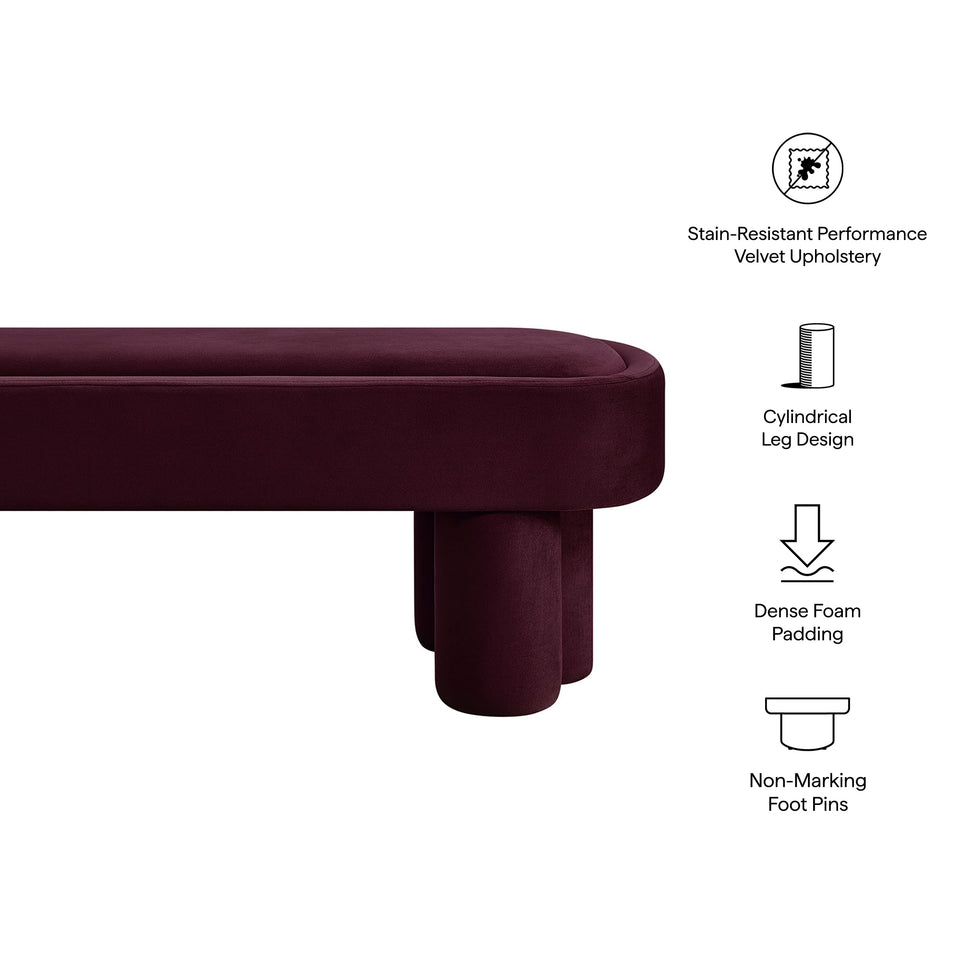 Mossi Oval Performance Velvet Accent Bench by Modway
