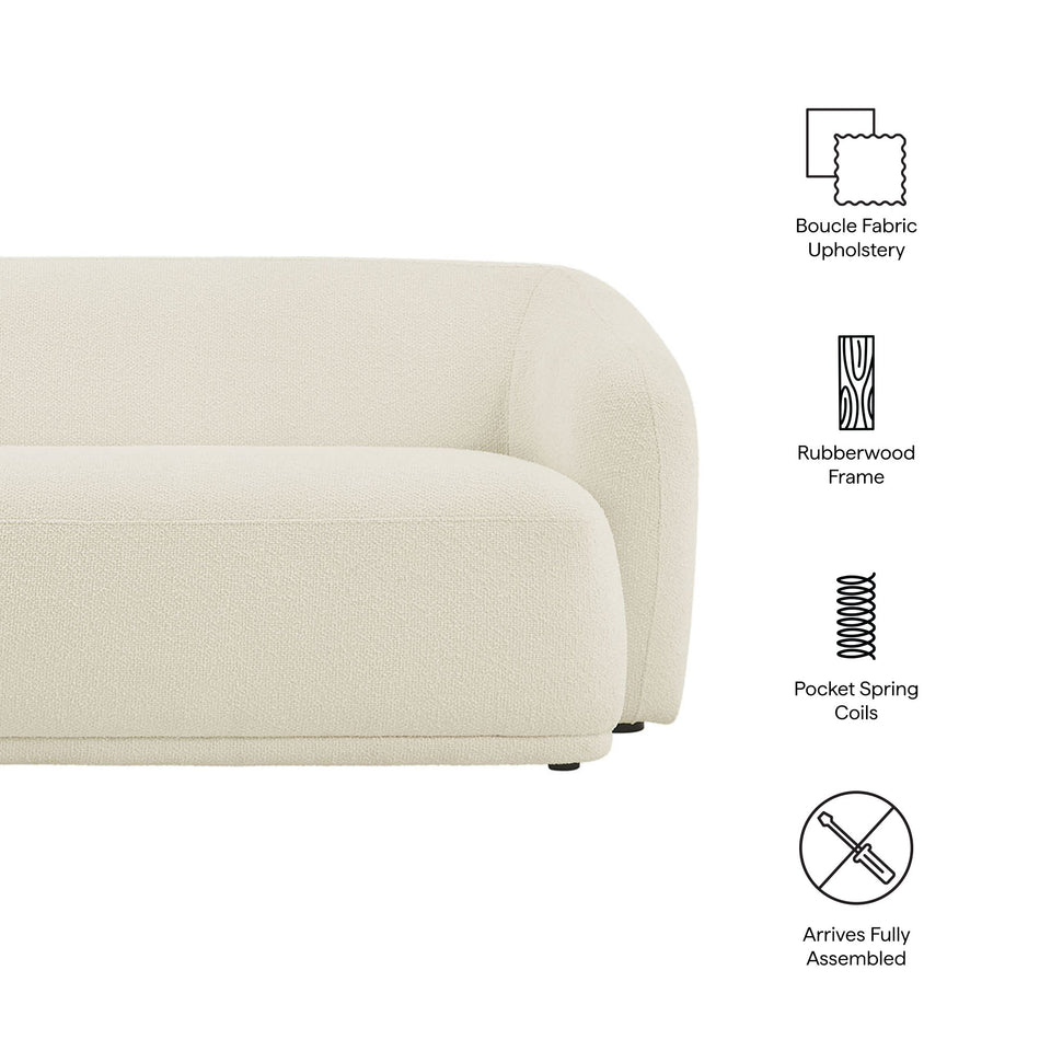 Monica 88 Inch Boucle Fabric Sofa by Modway
