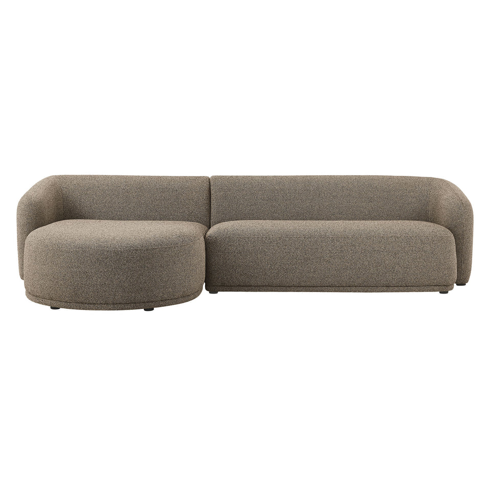 Monica 2 Piece Left Facing Boucle Fabric Modular Sofa with Chaise by Modway