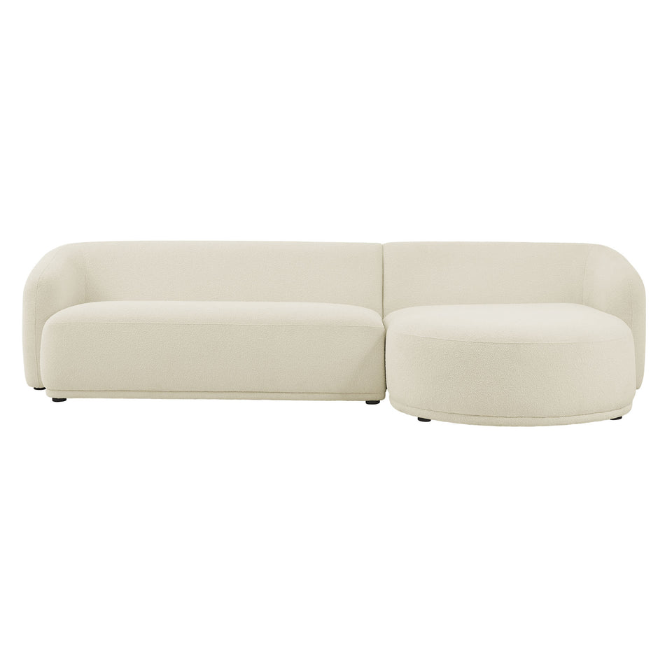 Monica 2 Piece Right Facing Boucle Fabric Modular Sofa with Chaise by Modway