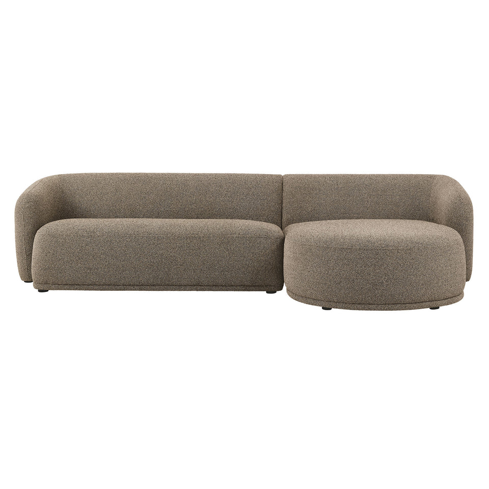 Monica 2 Piece Right Facing Boucle Fabric Modular Sofa with Chaise by Modway