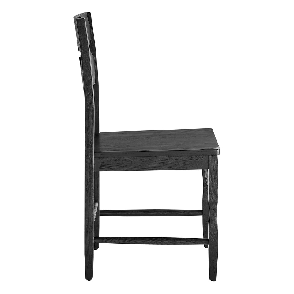 Jax Oak Wood Dining Chair With Wavy Razor Back by Modway