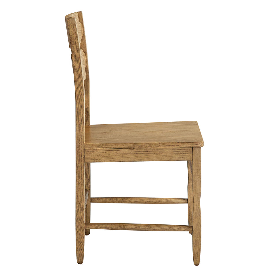 Jax Oak Wood Dining Chair With Wavy Razor Back by Modway