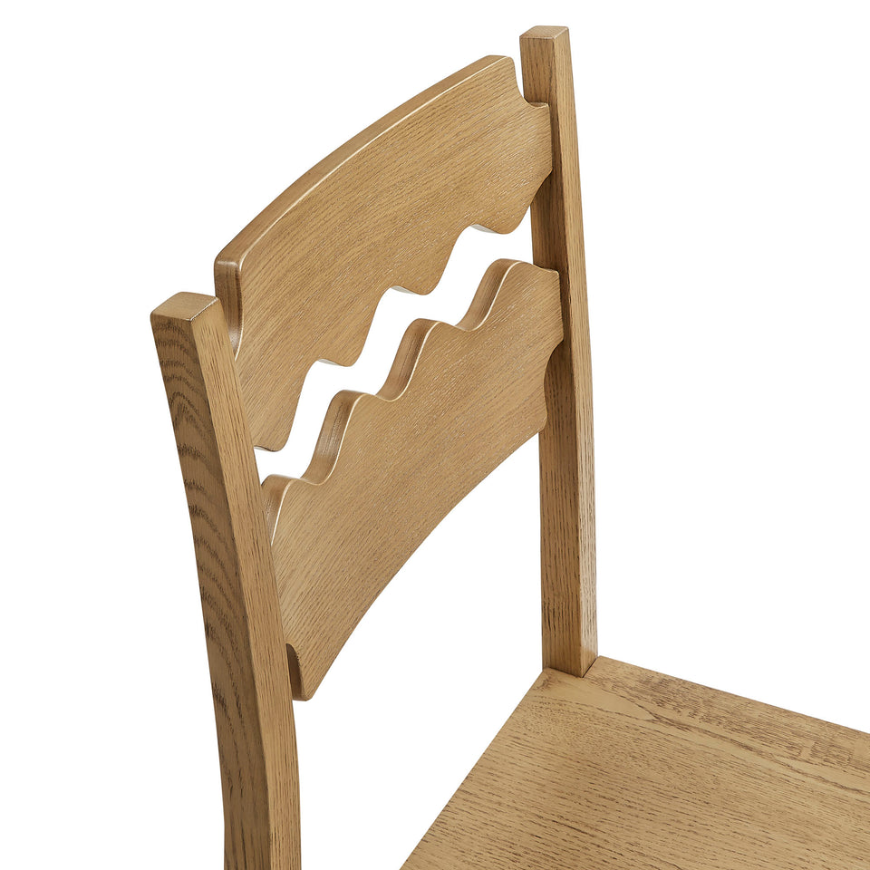 Jax Oak Wood Counter Stool With Wavy Razor Back by Modway