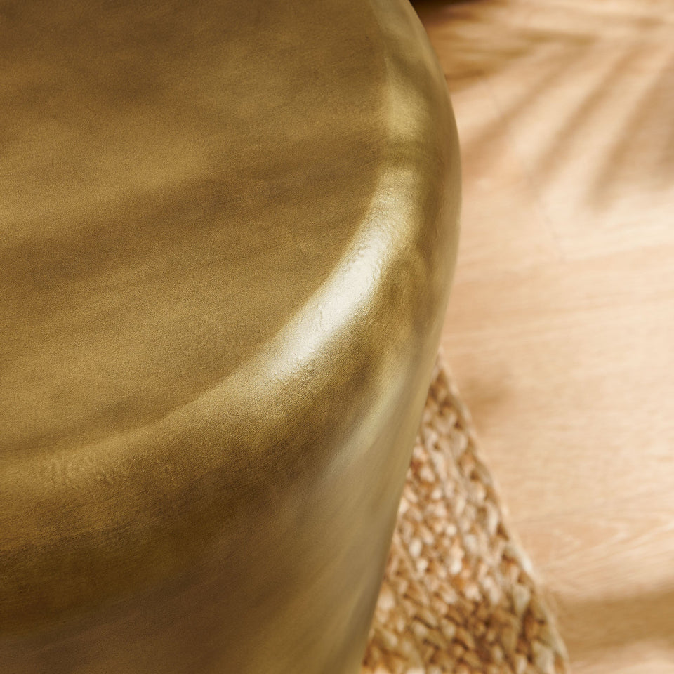 Ingot 16 Inch Brass Finish Round Side Table by Modway