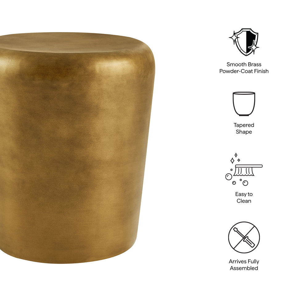 Ingot 16 Inch Brass Finish Round Side Table by Modway