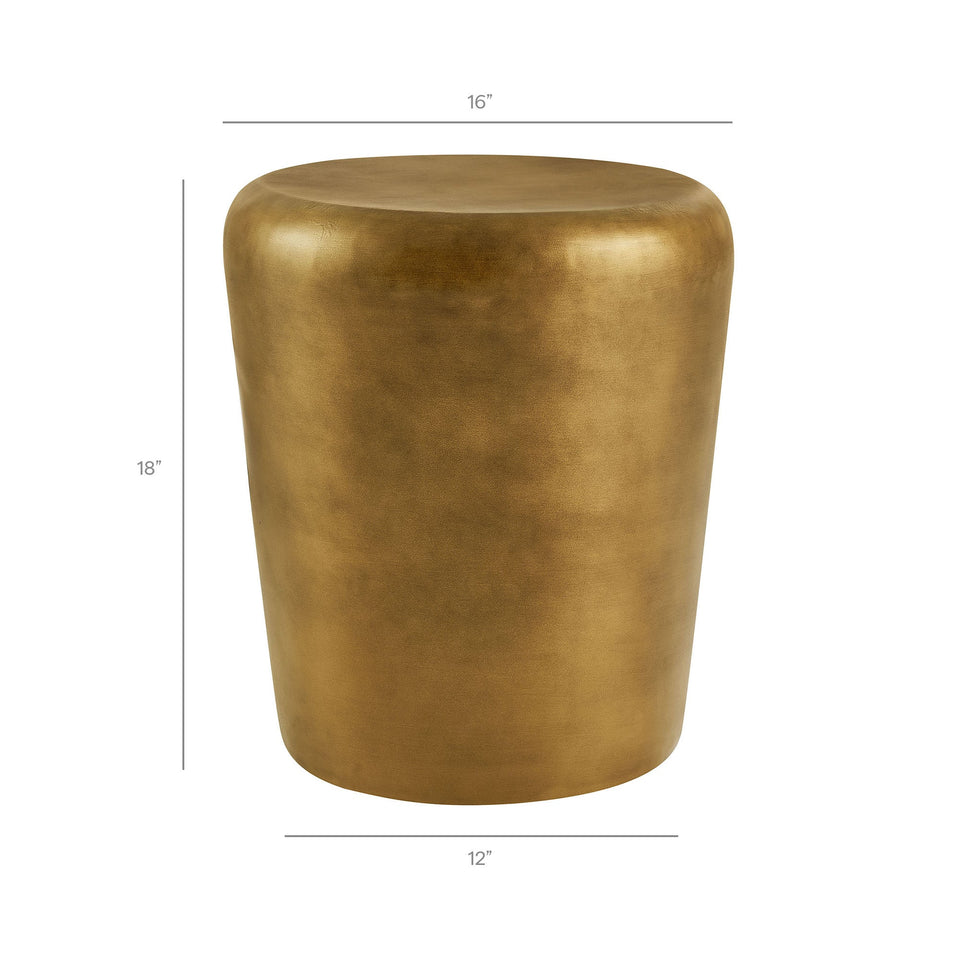 Ingot 16 Inch Brass Finish Round Side Table by Modway