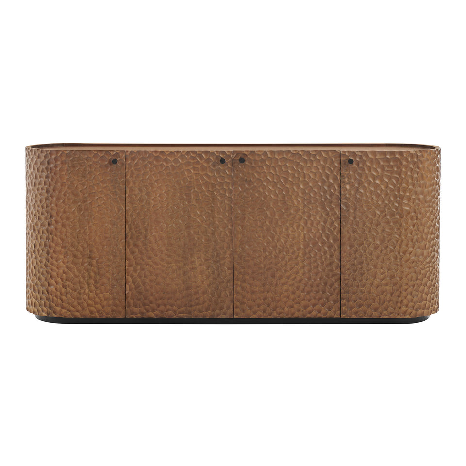Aven 71.5 Inch Oval Chiseled Wood Sideboard Buffet Cabinet with Hammered Effect by Modway