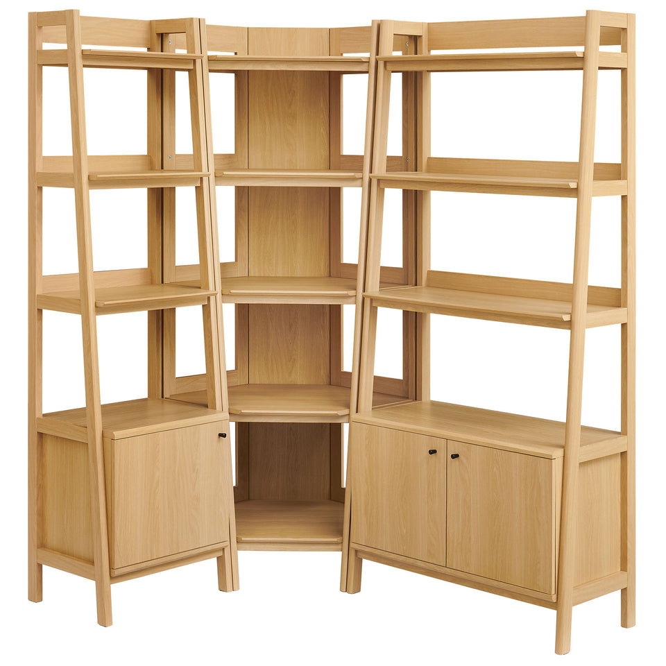Bixby 3 Piece Corner Bookshelf Set With Wide and Narrow Bookshelves by Modway