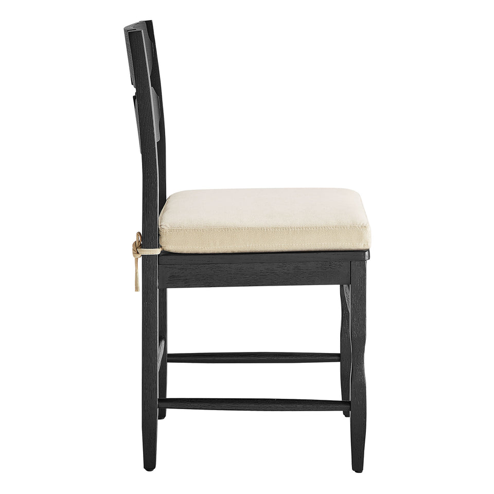 Jax Oak Wood Dining Chair With Wavy Razor Back and Cushion by Modway