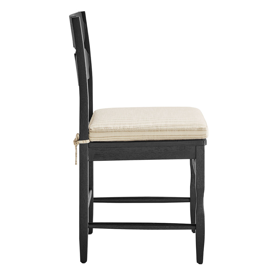 Jax Oak Wood Dining Chair With Wavy Razor Back and Cushion by Modway