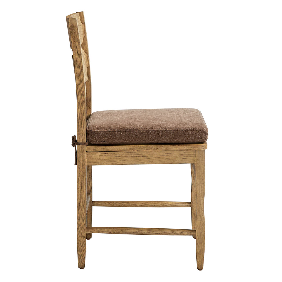 Jax Oak Wood Dining Chair With Wavy Razor Back and Cushion by Modway
