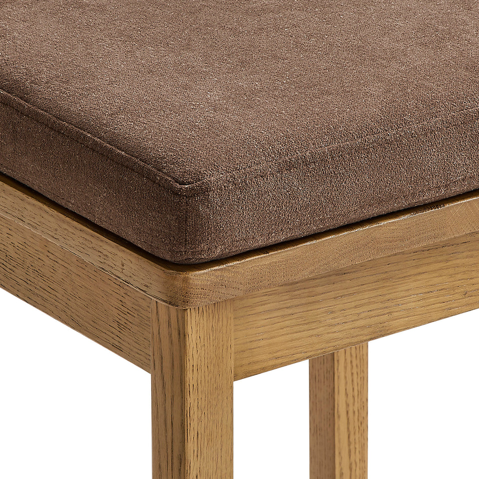 Jax Oak Wood Dining Chair With Wavy Razor Back and Cushion by Modway