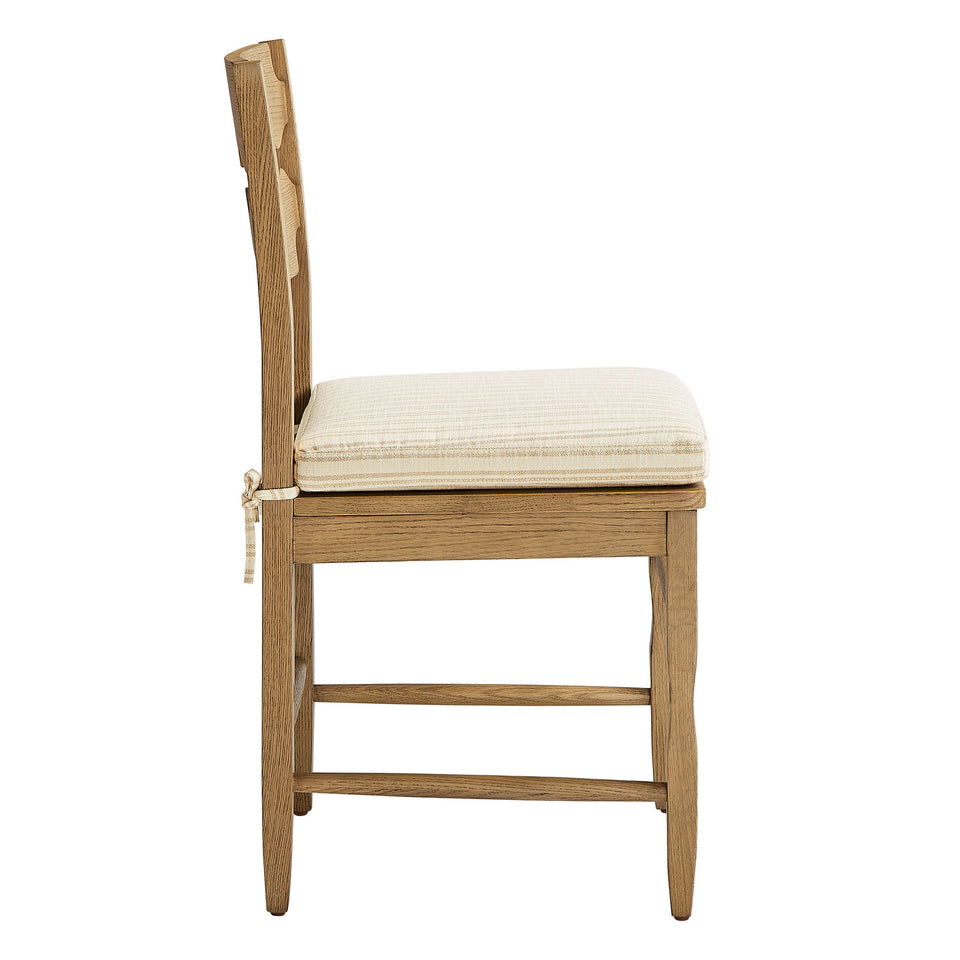 Jax Oak Wood Dining Chair With Wavy Razor Back and Cushion by Modway