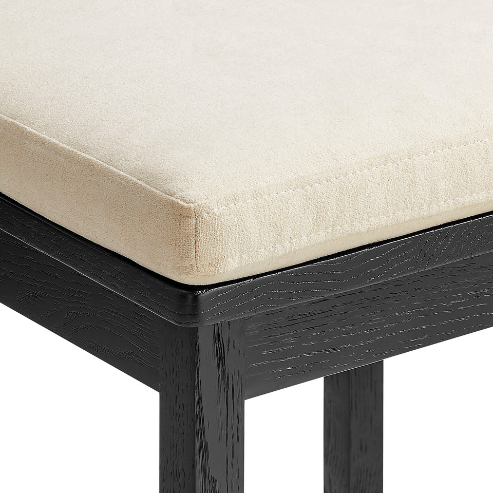 Jax Oak Wood Counter Stool With Wavy Razor Back and Cushion by Modway