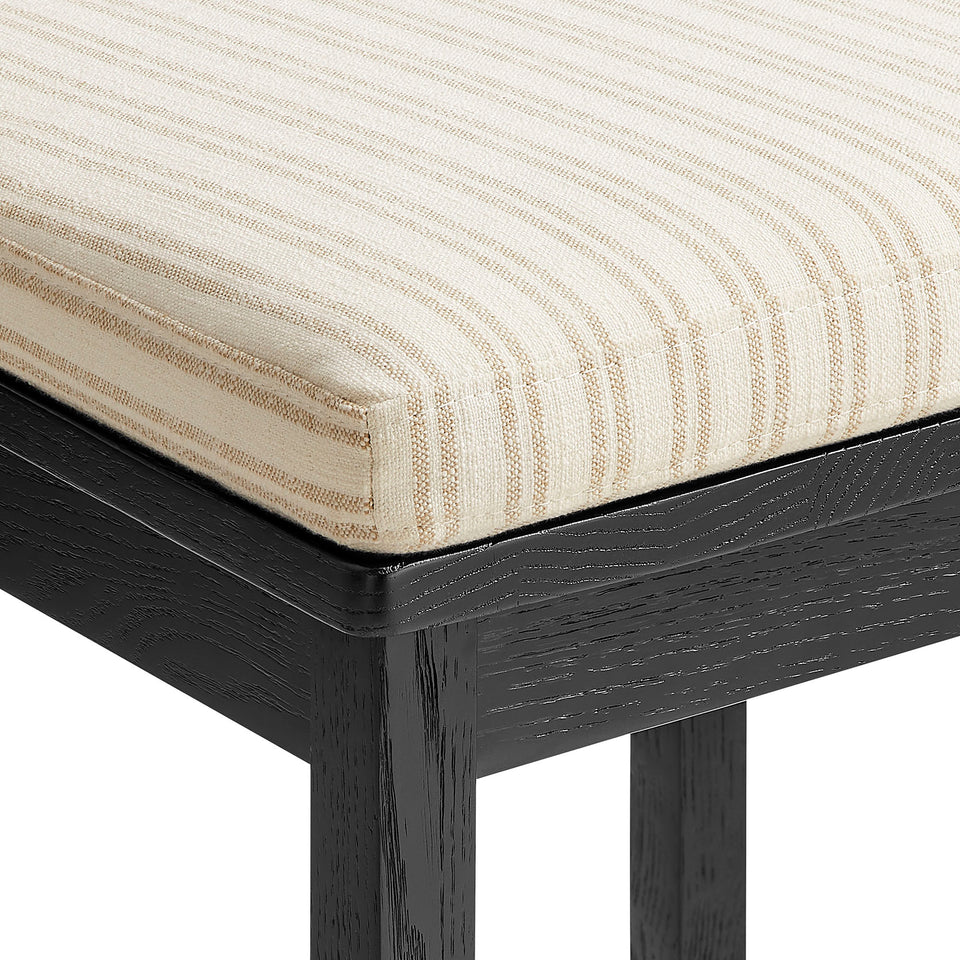 Jax Oak Wood Bar Stool With Wavy Razor Back and Cushion by Modway