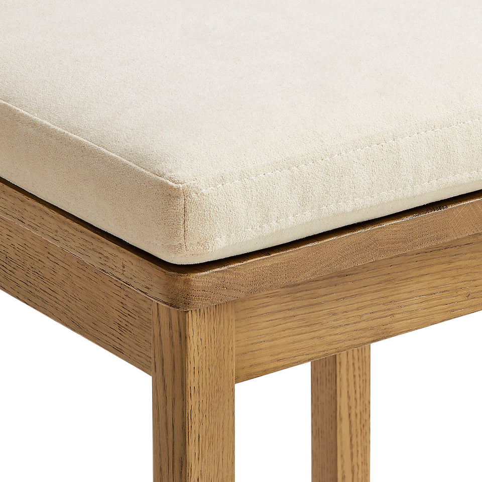 Jax Oak Wood Bar Stool With Wavy Razor Back and Cushion by Modway