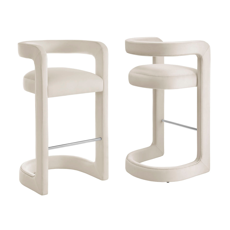 Winslow Performance Velvet Bar Stool Set of 2 by Modway
