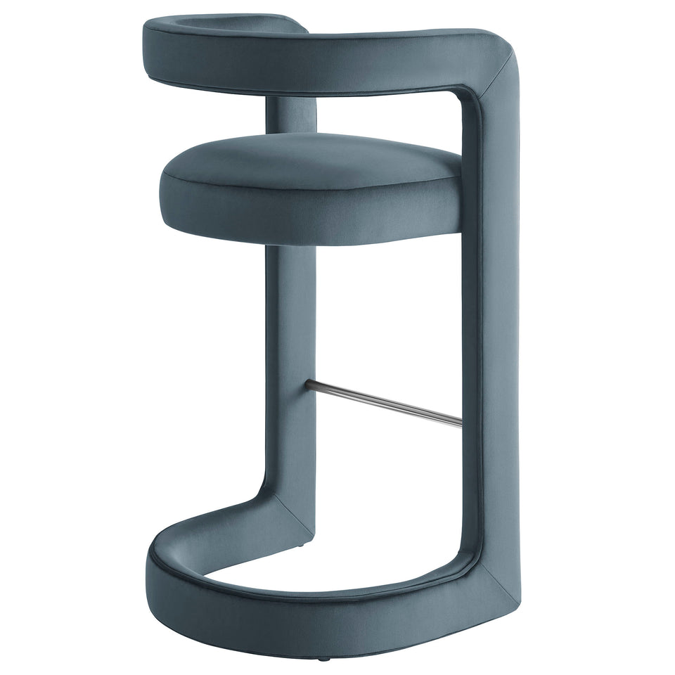 Winslow Performance Velvet Bar Stool Set of 2 by Modway