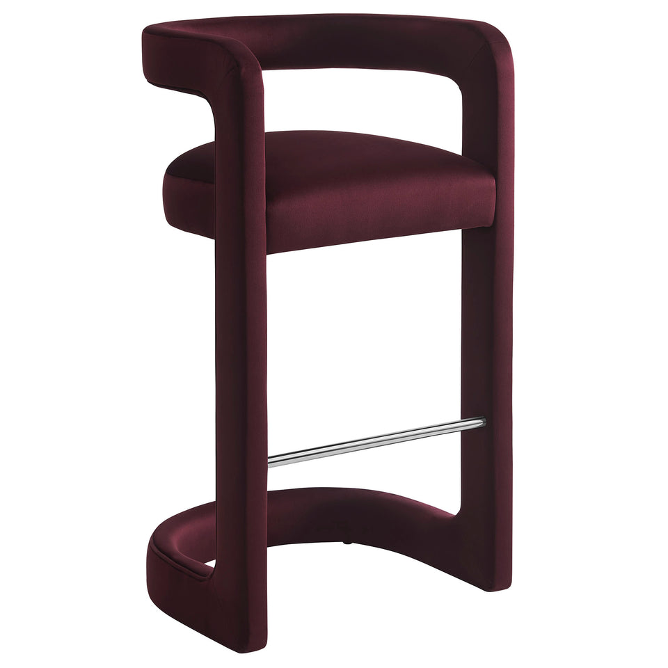 Winslow Performance Velvet Bar Stool Set of 2 by Modway