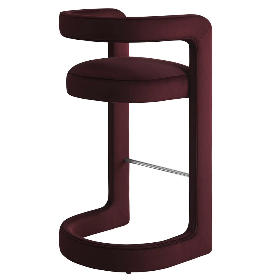 Winslow Performance Velvet Bar Stool Set of 2 by Modway