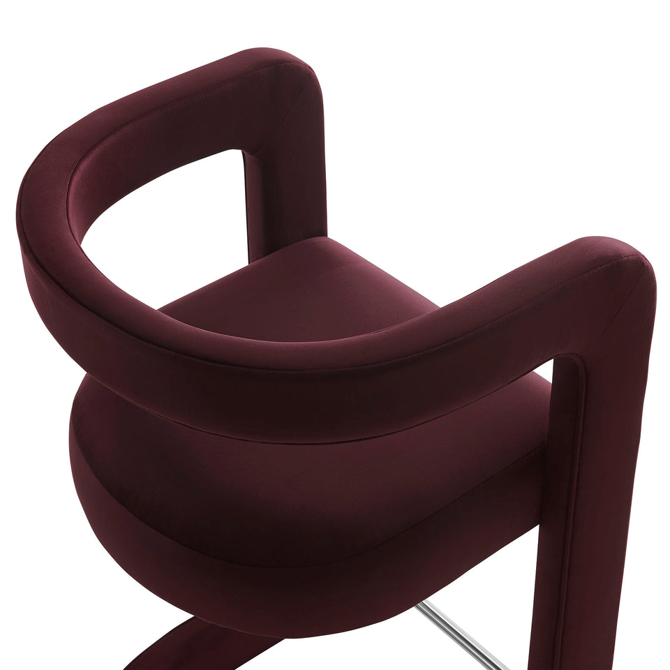 Winslow Performance Velvet Bar Stool Set of 2 by Modway