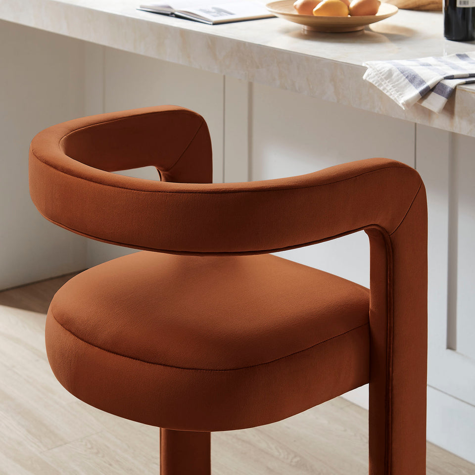 Winslow Performance Velvet Bar Stool Set of 2 by Modway