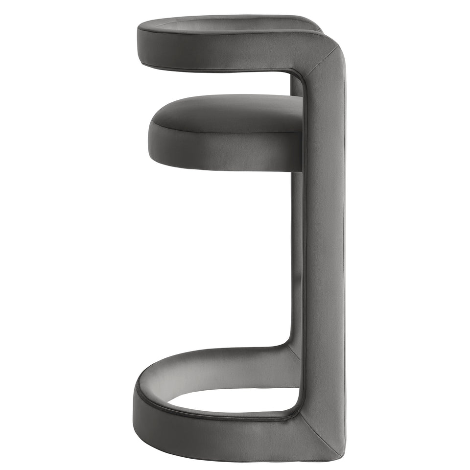 Winslow Performance Velvet Bar Stool Set of 2 by Modway