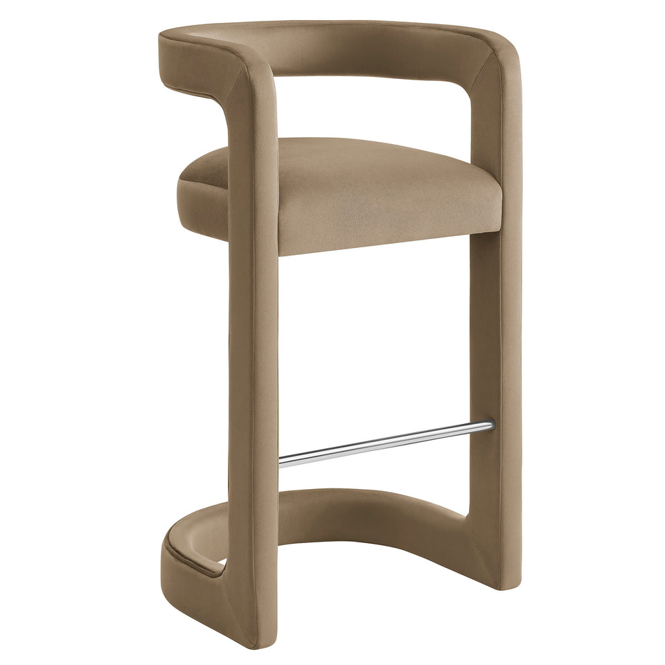Winslow Performance Velvet Bar Stool Set of 2 by Modway