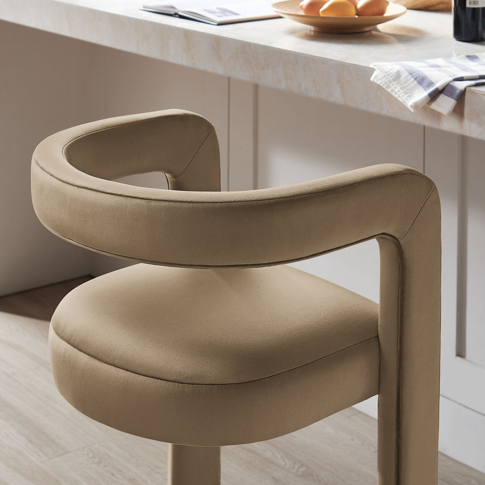 Winslow Performance Velvet Bar Stool Set of 2 by Modway