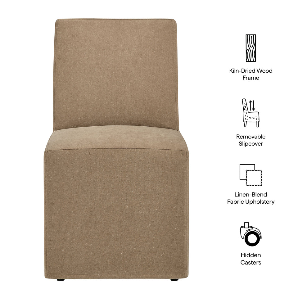 Tessera Upholstered Linen-Blend Slipcovered Dining Chair by Modway