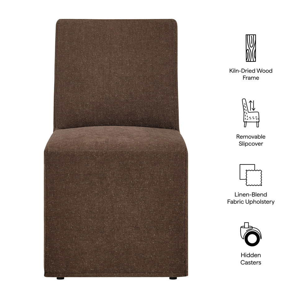 Tessera Upholstered Linen-Blend Slipcovered Dining Chair by Modway