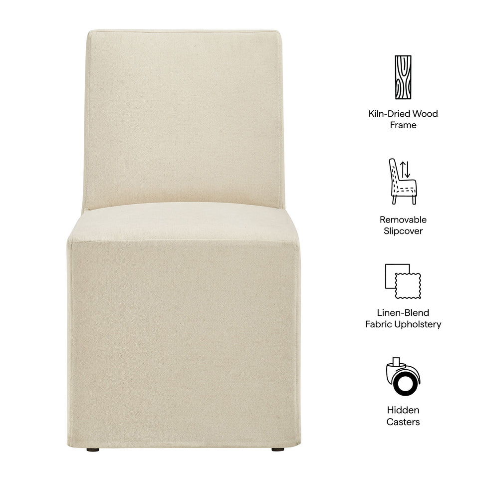 Tessera Upholstered Linen-Blend Slipcovered Dining Chair by Modway