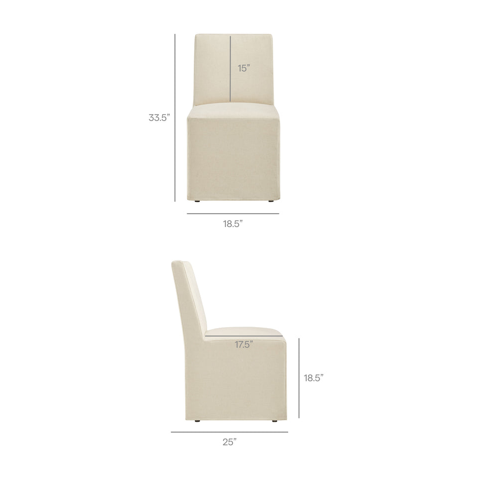Tessera Upholstered Linen-Blend Slipcovered Dining Chair by Modway