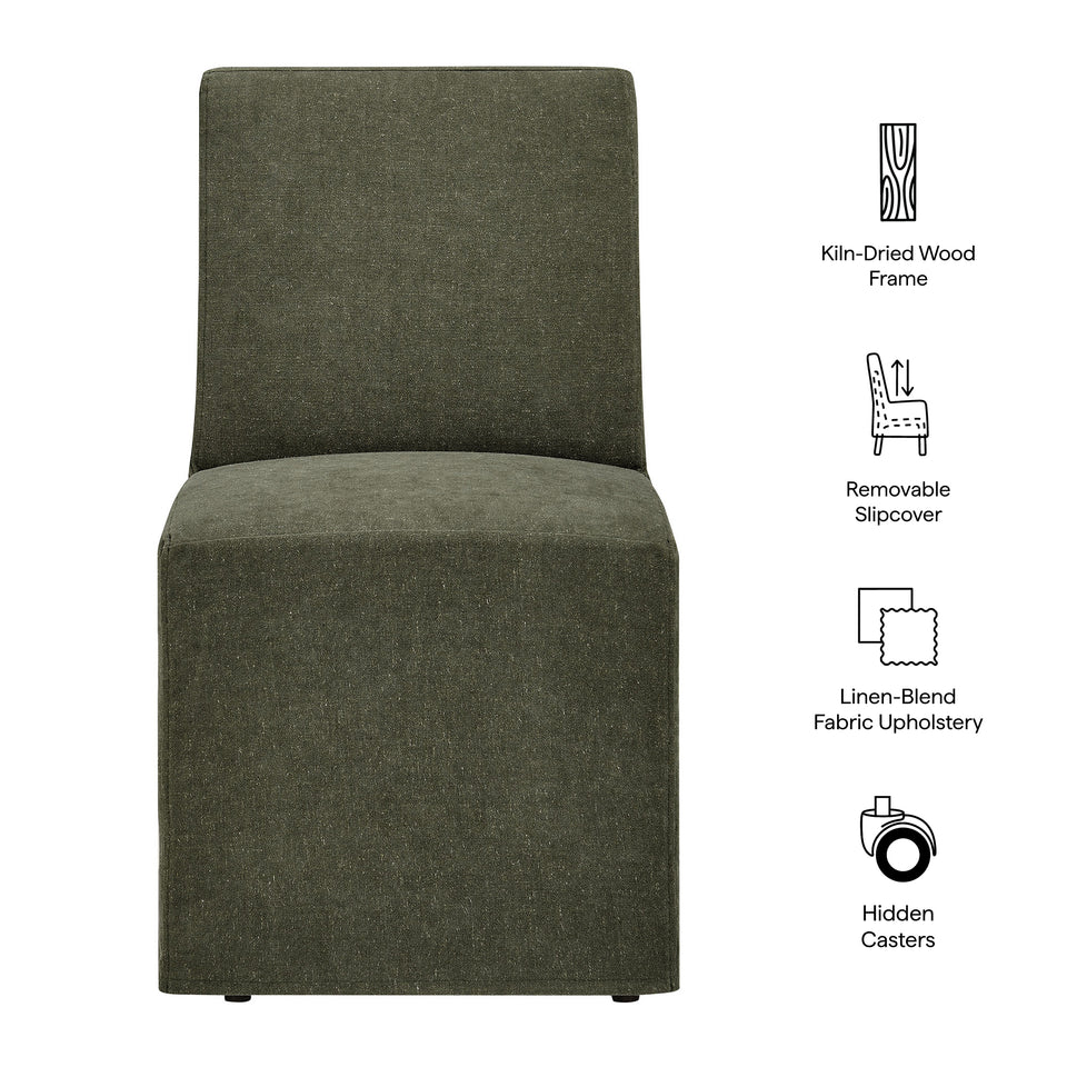 Tessera Upholstered Linen-Blend Slipcovered Dining Chair by Modway