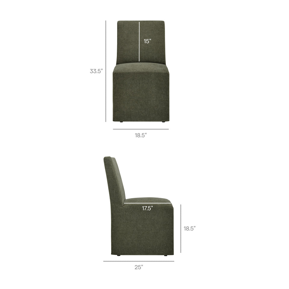 Tessera Upholstered Linen-Blend Slipcovered Dining Chair by Modway