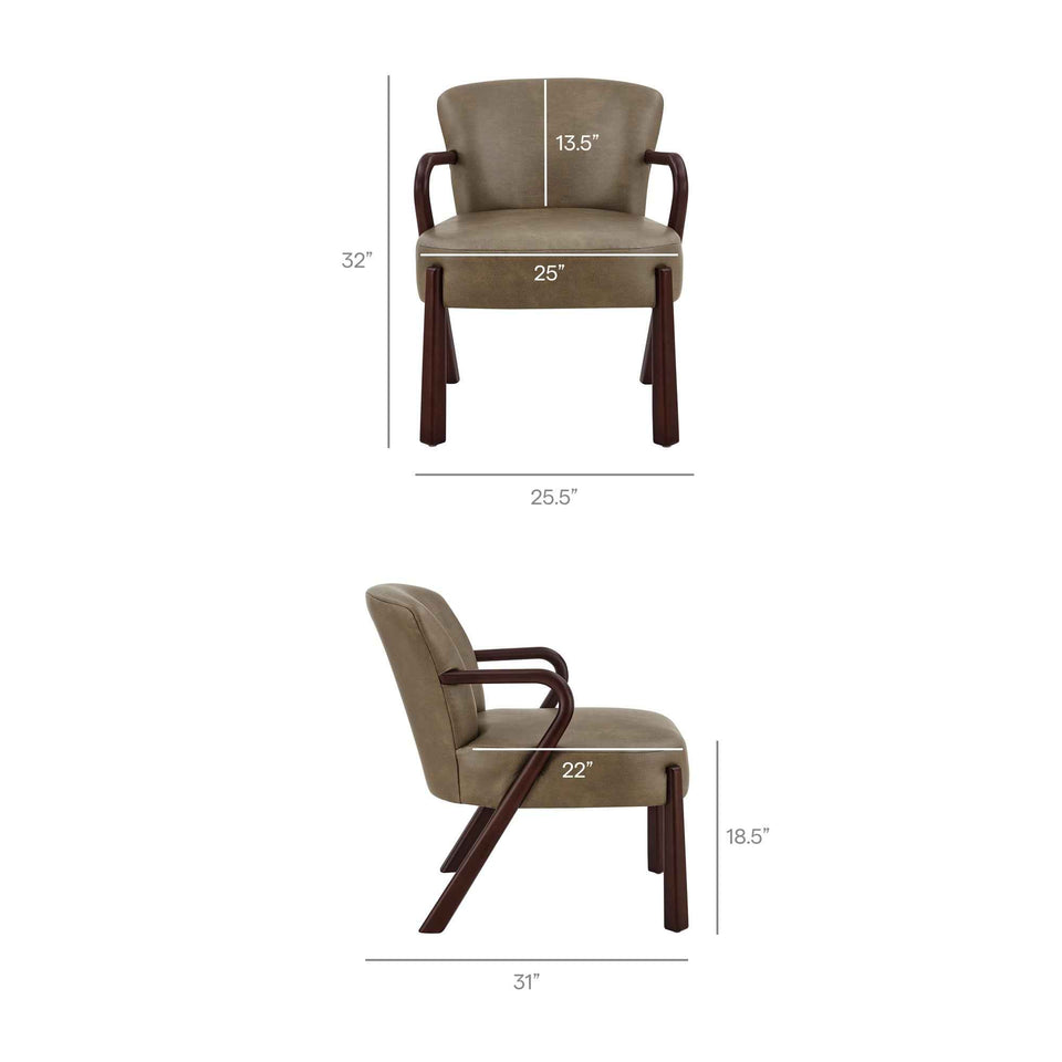 Arden Faux Leather Upholstered Accent Armchair by Modway