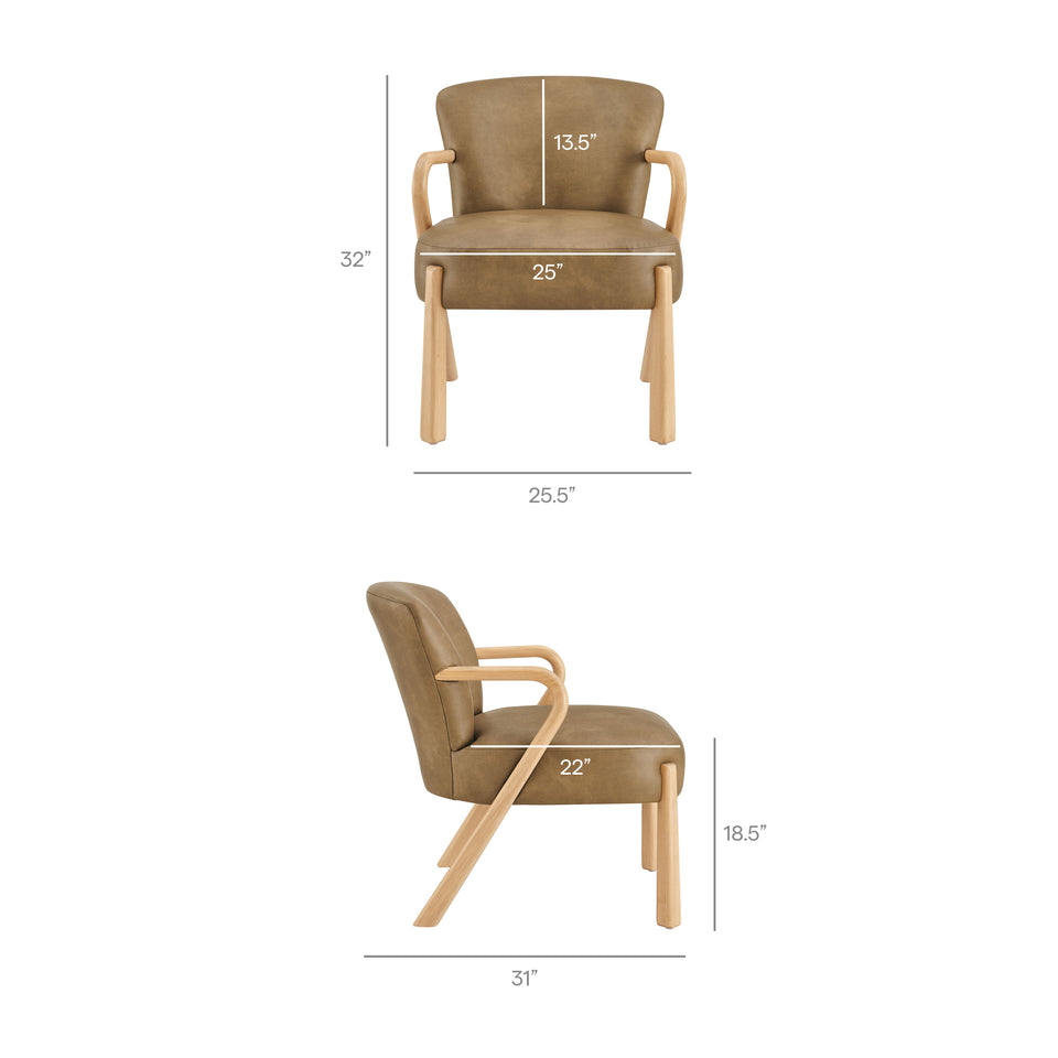 Arden Faux Leather Upholstered Accent Armchair by Modway