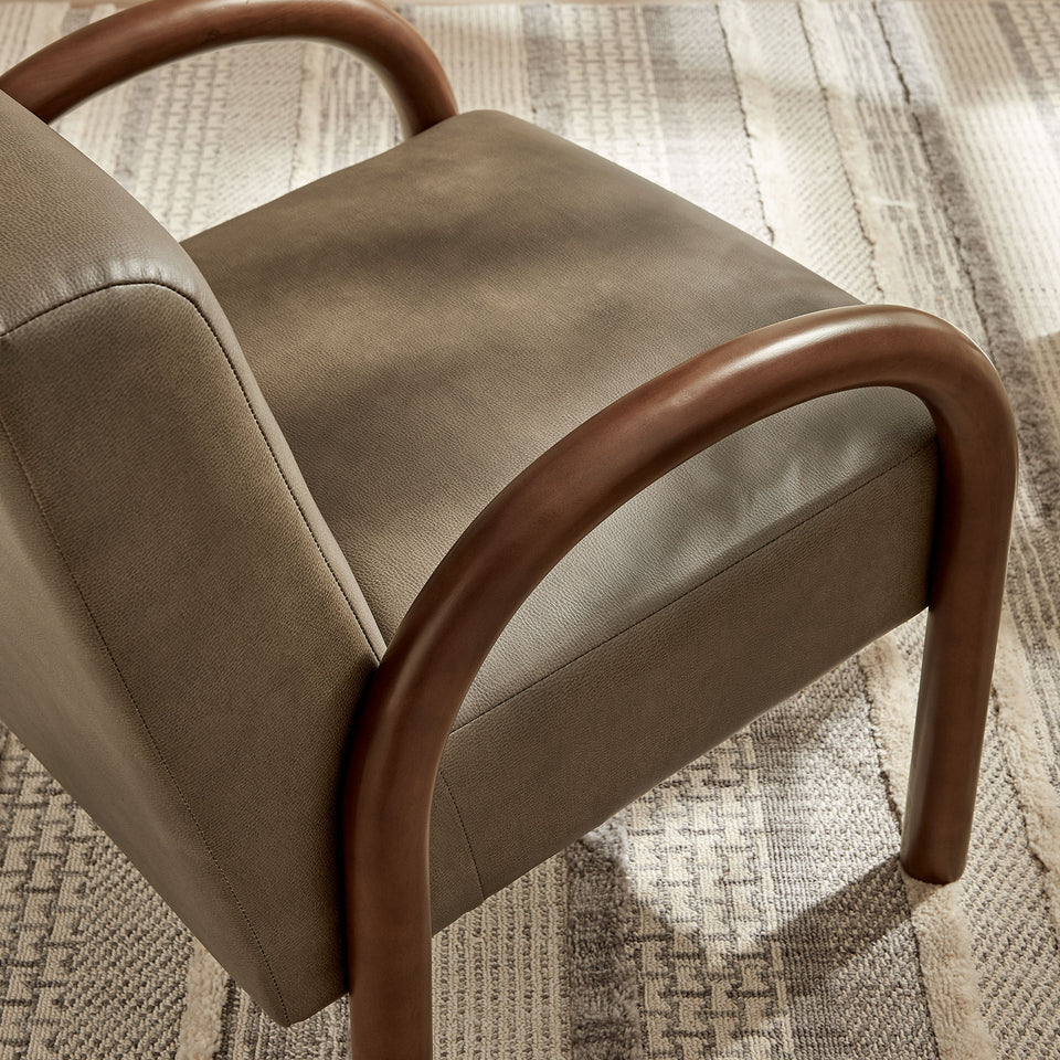 Lunet Faux Leather Upholstered Accent Chair by Modway