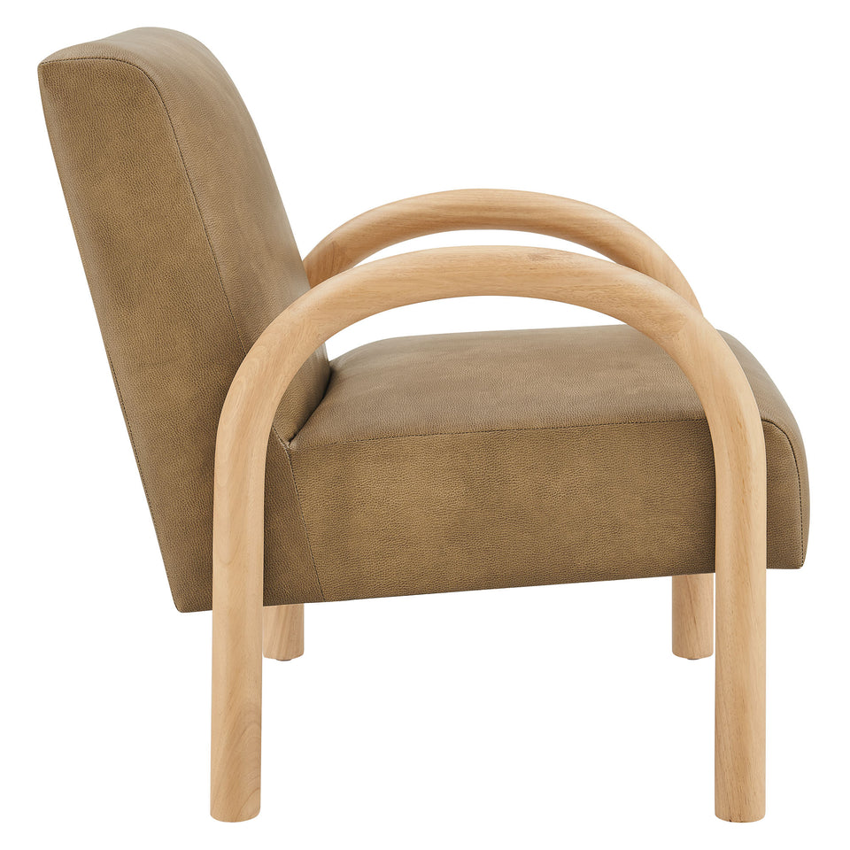 Lunet Faux Leather Upholstered Accent Chair by Modway