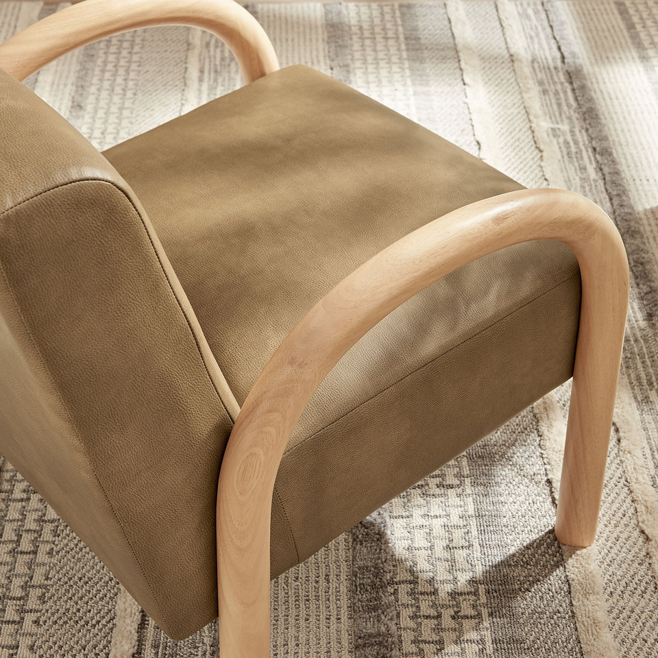 Lunet Faux Leather Upholstered Accent Chair by Modway