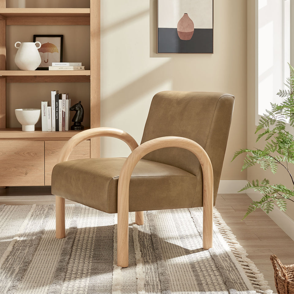 Lunet Faux Leather Upholstered Accent Chair by Modway