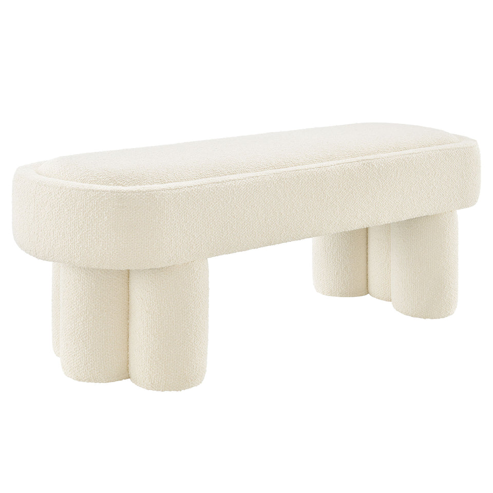 Mossi 52-Inch Oval Boucle Fabric Bench by Modway