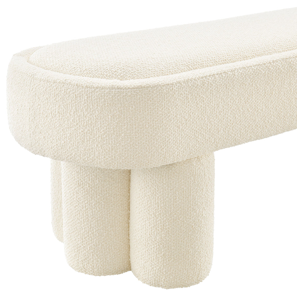 Mossi 52-Inch Oval Boucle Fabric Bench by Modway