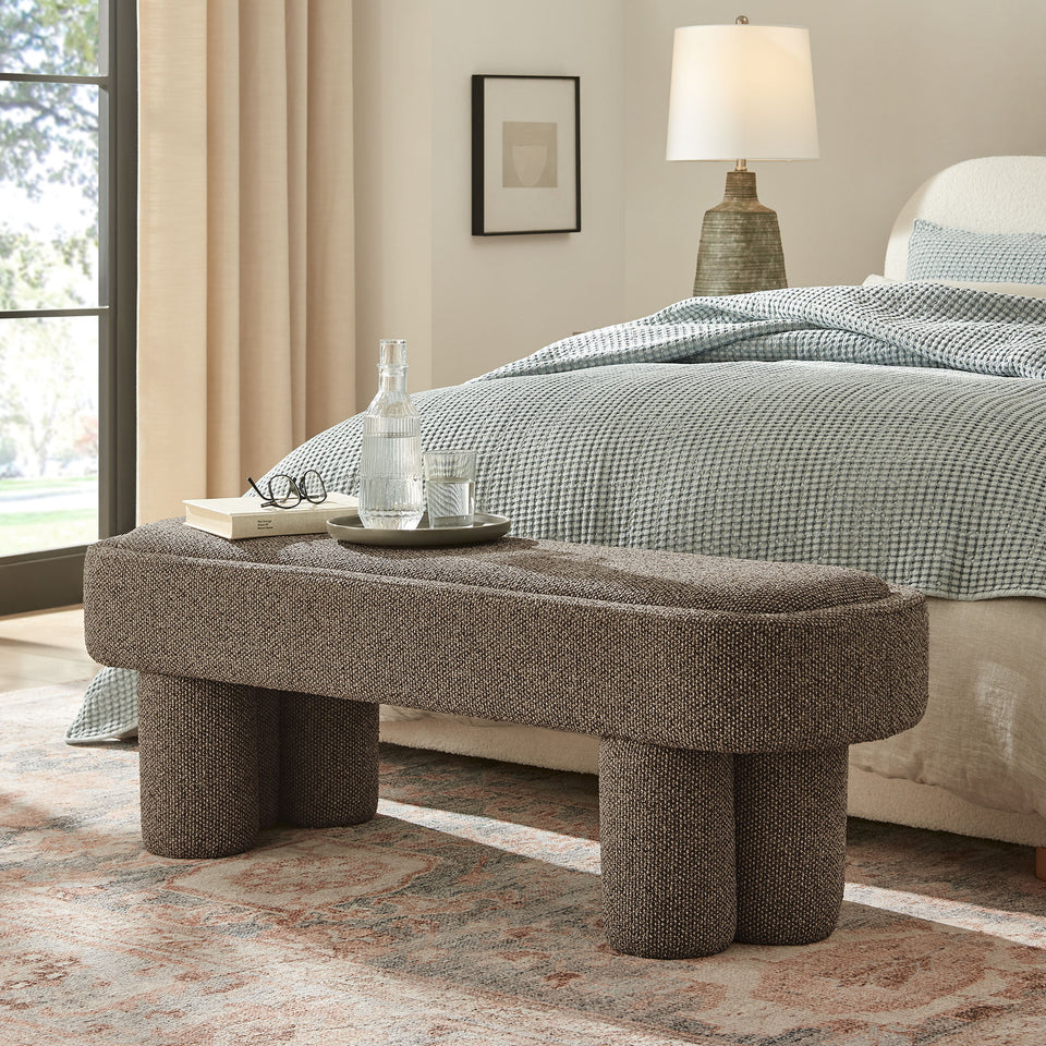 Mossi 52-Inch Oval Boucle Fabric Bench by Modway