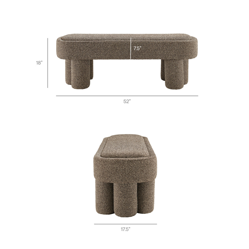 Mossi 52-Inch Oval Boucle Fabric Bench by Modway
