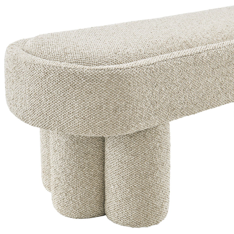 Mossi 52-Inch Oval Boucle Fabric Bench by Modway