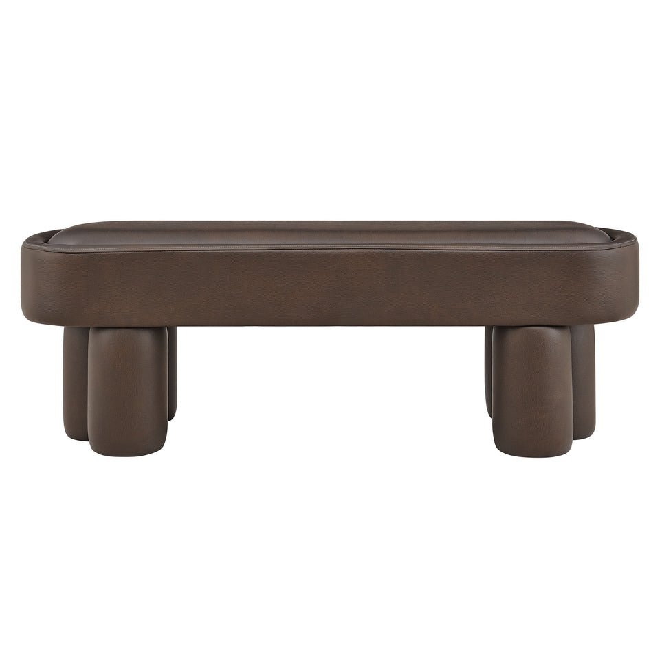 Mossi 52-Inch Oval Vegan Leather Bench by Modway