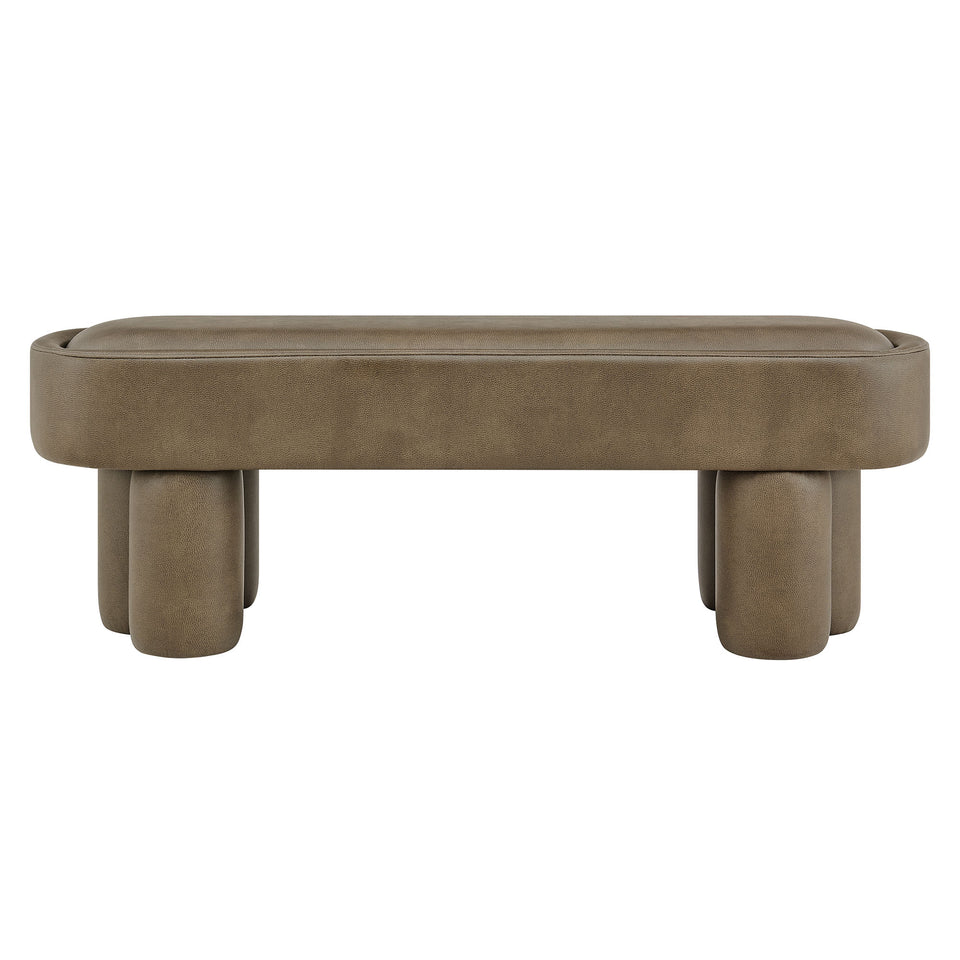 Mossi 52-Inch Oval Vegan Leather Bench by Modway