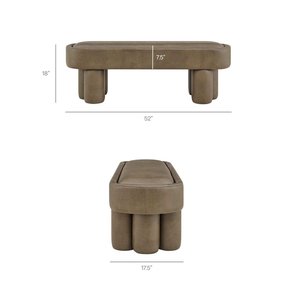 Mossi 52-Inch Oval Vegan Leather Bench by Modway